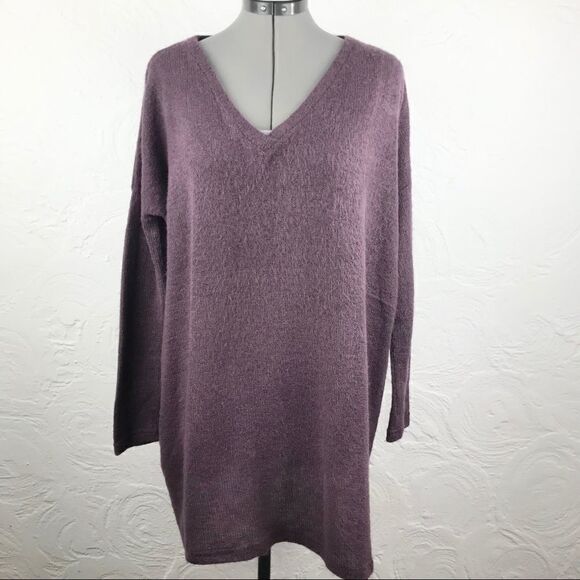 Piko Dark Purple Soft oversized Tunic Sweater - Picture 1 of 12